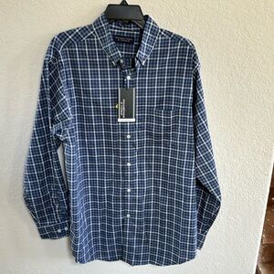 NWT Roundtree & Yorke Plaid UPF Protection Button Down Shirt